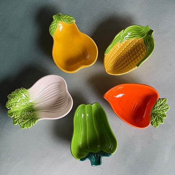 Vintage Vegetable Bowls Made in Japan Carrot Corn Squash Pepper Celery